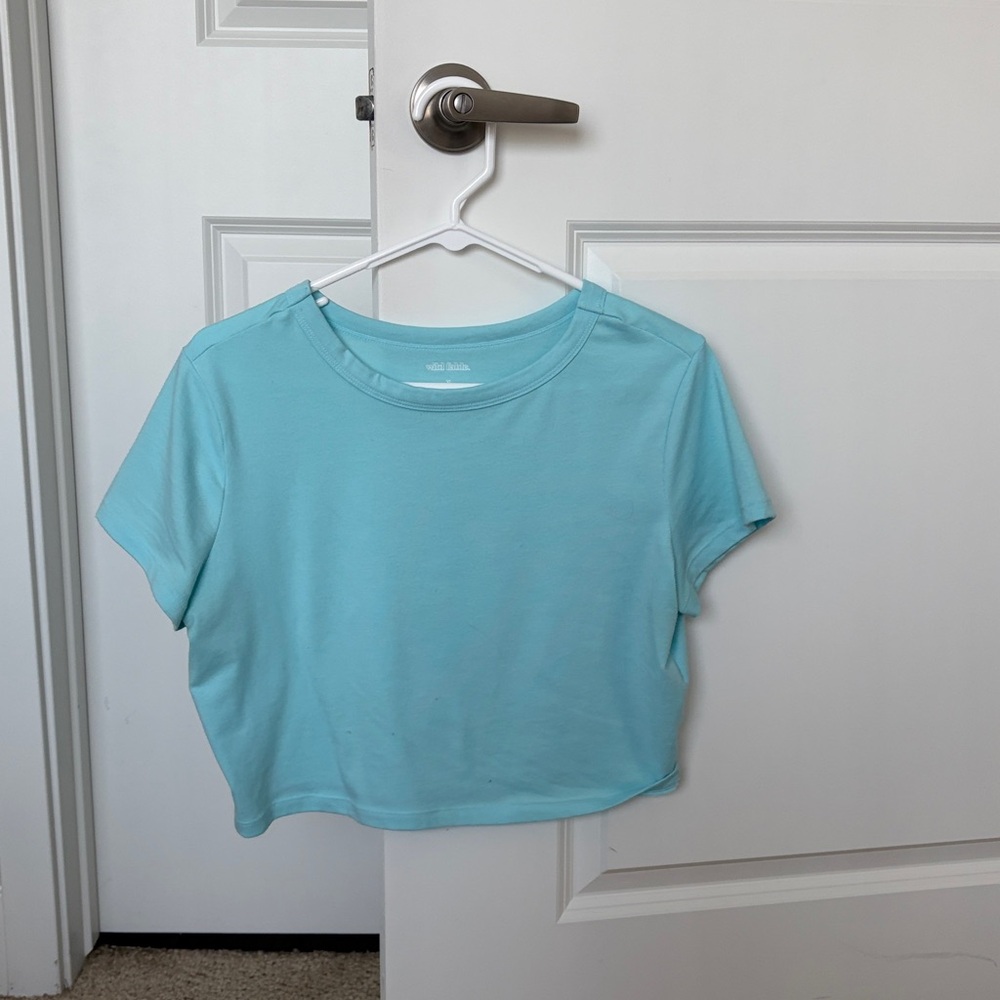 Wild Fable Sky Blue Cropped Baby Tee